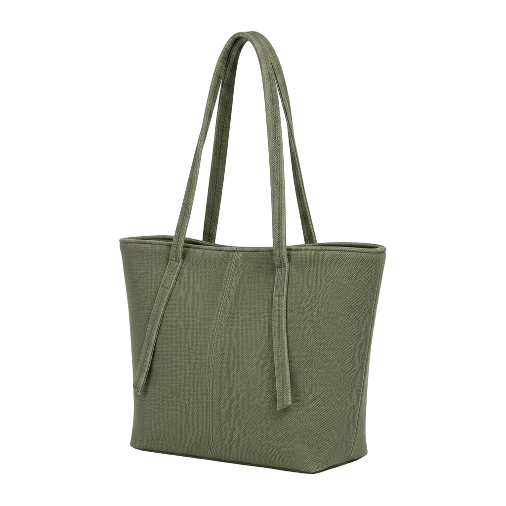 green denim bag