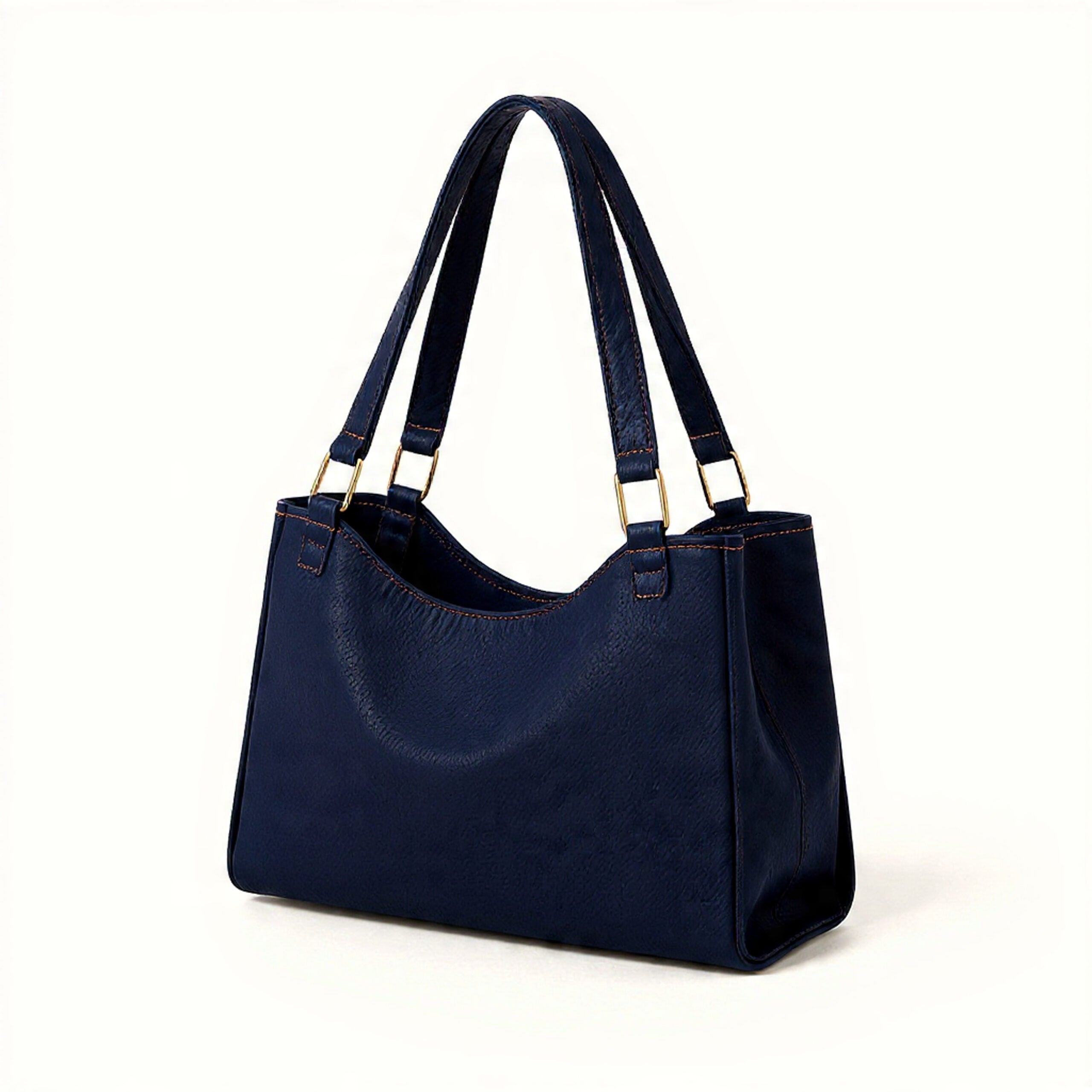 Luxury Navy Blue Denim Double Handbag