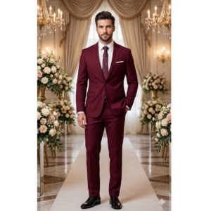 Azaxer Luxury Maroon Full Sleeve Collar Blazer– Official Casual Party Wear