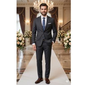 Azaxer Luxury Grey Full Sleeve Collar Blazer– Official Casual Party Wear