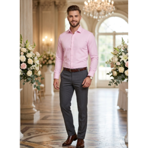Azaxer light Pink Full Sleeve Collar Shirt – Official Casual Party Wear