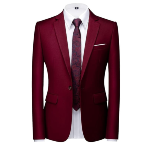 Azaxer Luxury Maroon Full Sleeve Collar Blazer– Official Casual Party Wear